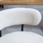 Σετ 2 Καρέκλες Τραπεζαρίας, Ταπετσαρίες Fleece, Καρέκλες με Επενδυμένο Κάθισμα, Μεταλλικά Πόδια, Κρεμ Λευκό
