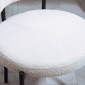 Σετ 2 Καρέκλες Τραπεζαρίας, Ταπετσαρίες Fleece, Καρέκλες με Επενδυμένο Κάθισμα, Μεταλλικά Πόδια, Κρεμ Λευκό