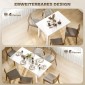 Επεκτάσιμο Τραπεζαρία 120-160 x 70cm Ρυθμιζόμενο Τραπέζι Κουζίνας για 4-6 Άτομα MDF High Gloss Λευκό