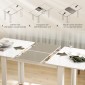 Επεκτάσιμο Τραπεζαρία 120-160 x 70cm Ρυθμιζόμενο Τραπέζι Κουζίνας για 4-6 Άτομα MDF High Gloss Λευκό