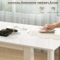 Επεκτάσιμο Τραπεζαρία 120-160 x 70cm Ρυθμιζόμενο Τραπέζι Κουζίνας για 4-6 Άτομα MDF High Gloss Λευκό