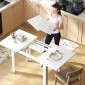 Επεκτάσιμο Τραπεζαρία 120-160 x 70cm Ρυθμιζόμενο Τραπέζι Κουζίνας για 4-6 Άτομα MDF High Gloss Λευκό