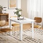 Επεκτάσιμο Τραπεζαρία 120-160 x 70cm Ρυθμιζόμενο Τραπέζι Κουζίνας για 4-6 Άτομα MDF High Gloss Λευκό