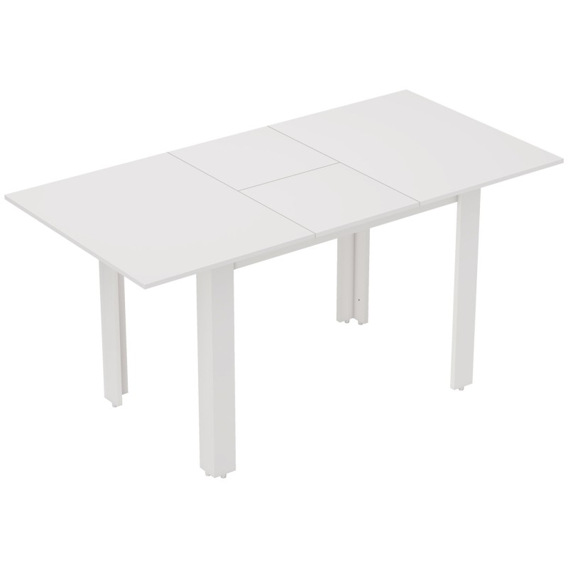 Επεκτάσιμο Τραπεζαρία 120-160 x 70cm Ρυθμιζόμενο Τραπέζι Κουζίνας για 4-6 Άτομα MDF High Gloss Λευκό