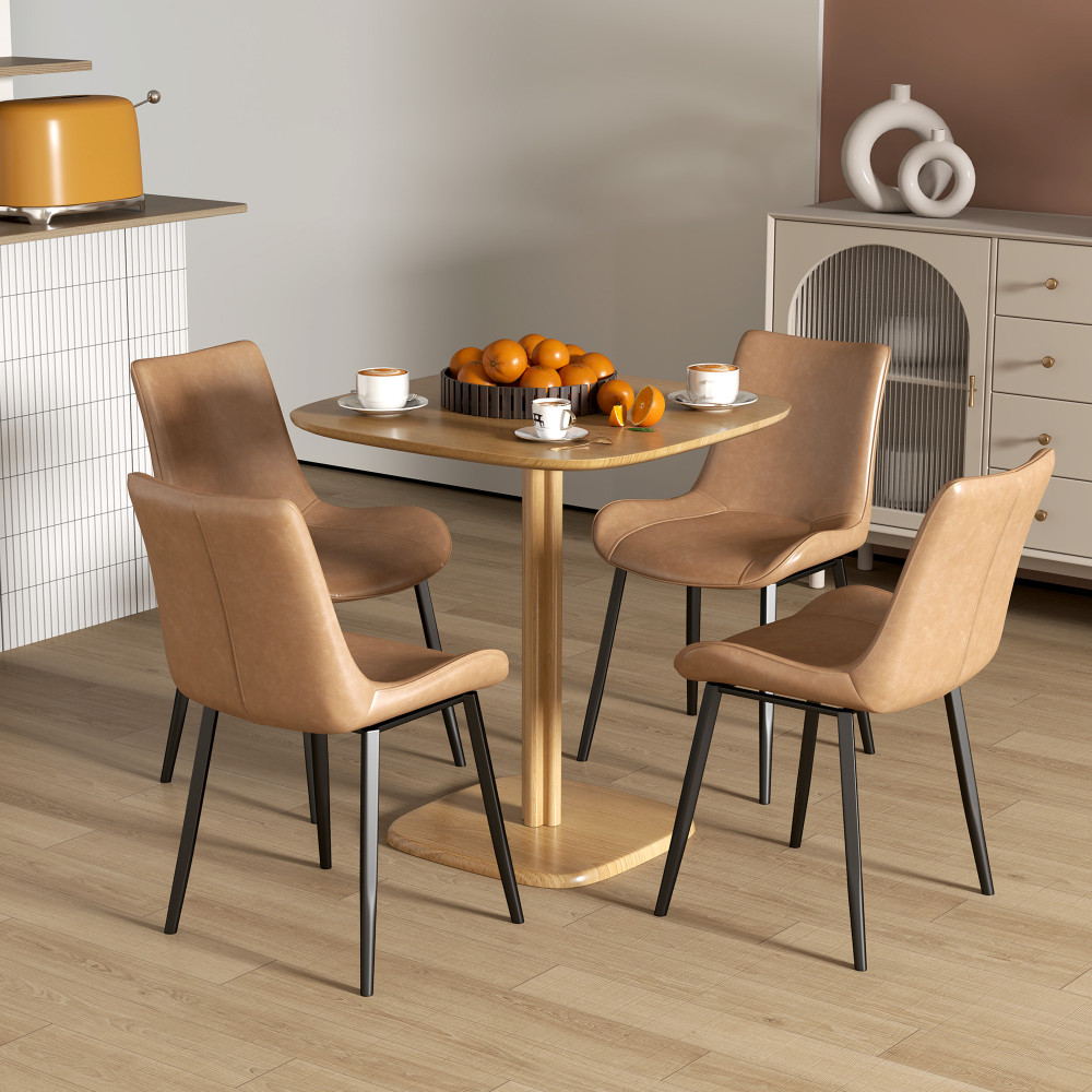 Τραπεζαρία, 70 x 70 cm Τραπέζι κουζίνας για 4 άτομα από καουτσούκ ξύλο για κουζίνα, τραπεζαρία, φυσικό