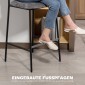 Σετ 2 καρεκλών μπαρ Επενδεδυμένα καρεκλάκια για πάγκο κουζίνας Οικιακή πλάτη μπάρας Υφασμάτινο κάλυμμα ατσάλι Γκρι
