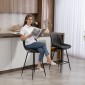 Σκαμπό μπαρ Σετ 2, 68cm Περιστρεφόμενα σκαμπό πάγκου με πλάτη για Kitchen Island, Τραπεζαρία, Μαύρο