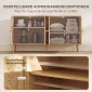 Μπουφές Rattan με 4 πόρτες, μπουφές κουζίνας boho με 2 ρυθμιζόμενα ράφια, εμφάνιση από φυσικό ξύλο