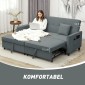 Καναπές-κρεβάτι, ρυθμιζόμενος καναπές 3 θέσεων με λειτουργία κρεβατιού, καναπές-κρεβάτι με πτυσσόμενο κρεβάτι, μαξιλάρια, γκρι