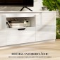 Τηλεόραση lowboard, high gloss, για τηλεοράσεις έως 65'', 3 θήκες, συρτάρι, 160 x 38 x 43 cm, λευκό