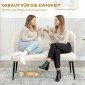 Διθέσιος καναπές, μοντέρνος καναπές με ταπετσαρία με μεταλλικό και ξύλινο σκελετό, υφασμάτινο κάλυμμα σαν βελούδο, μπεζ