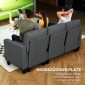 Γωνιακός καναπές με λειτουργία ύπνου και κουτί κρεβατιού Καναπές-κρεβάτι σε σχήμα L με μετατρέψιμη σεζλόνγκ, για διαμέρισμα και σαλόνι