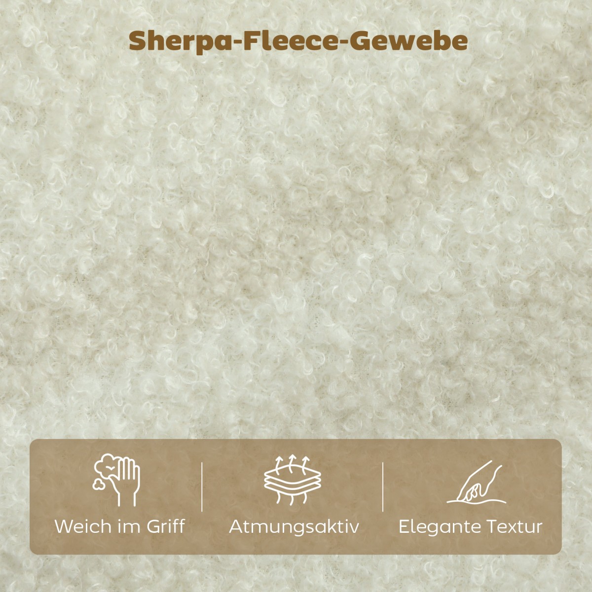 Καναπές 2θέσιος μικρός καναπές με Sherpa fleece look 137 cm για σαλόνι κρεμ λευκό