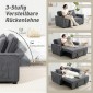 Καναπές-κρεβάτι Futon Ρυθμιζόμενη 2θέσια πλάτη με 2 μαξιλάρια σε σκούρο γκρι
