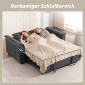 Καναπές-κρεβάτι Futon Ρυθμιζόμενη 2θέσια πλάτη με 2 μαξιλάρια σε σκούρο γκρι