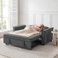 Καναπές-κρεβάτι Futon Ρυθμιζόμενη 2θέσια πλάτη με 2 μαξιλάρια σε σκούρο γκρι