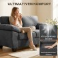 Καναπές 2 θέσεων, καναπές σενίλ 156 cm με παχιά μαξιλάρια ελατηρίου, φαρδιά υποβραχιόνια με επένδυση, χωρητικότητα 300 kg, Σκούρο γκρι