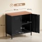Μπουφές Μεταλλικός 80x40x80cm Βιομηχανικός Αποθηκευτικός Ντουλάπα με 2 Πόρτες και Ρυθμιζόμενο Ράφι για Σαλόνι Γραφείο Μαύρο