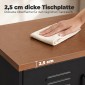 Μπουφές Μεταλλικός 80x40x80cm Βιομηχανικός Αποθηκευτικός Ντουλάπα με 2 Πόρτες και Ρυθμιζόμενο Ράφι για Σαλόνι Γραφείο Μαύρο