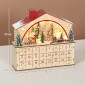 Ημερολόγιο Advent για γέμισμα 24 συρταριών Χριστουγεννιάτικο ημερολόγιο με φώτα LED φυσικό ξύλο 36 x 10 x 34 cm