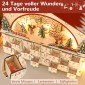 Ημερολόγιο Advent για γέμισμα 24 συρταριών Χριστουγεννιάτικο ημερολόγιο με φώτα LED φυσικό ξύλο 36 x 10 x 34 cm