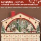 Ημερολόγιο Advent για γέμισμα 24 συρταριών Χριστουγεννιάτικο ημερολόγιο με φώτα LED φυσικό ξύλο 36 x 10 x 34 cm