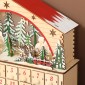 Ημερολόγιο Advent για γέμισμα 24 συρταριών Χριστουγεννιάτικο ημερολόγιο με φώτα LED φυσικό ξύλο 36 x 10 x 34 cm