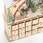 Ημερολόγιο Advent για γέμισμα 24 συρταριών Χριστουγεννιάτικο ημερολόγιο με φώτα LED φυσικό ξύλο 36 x 10 x 34 cm
