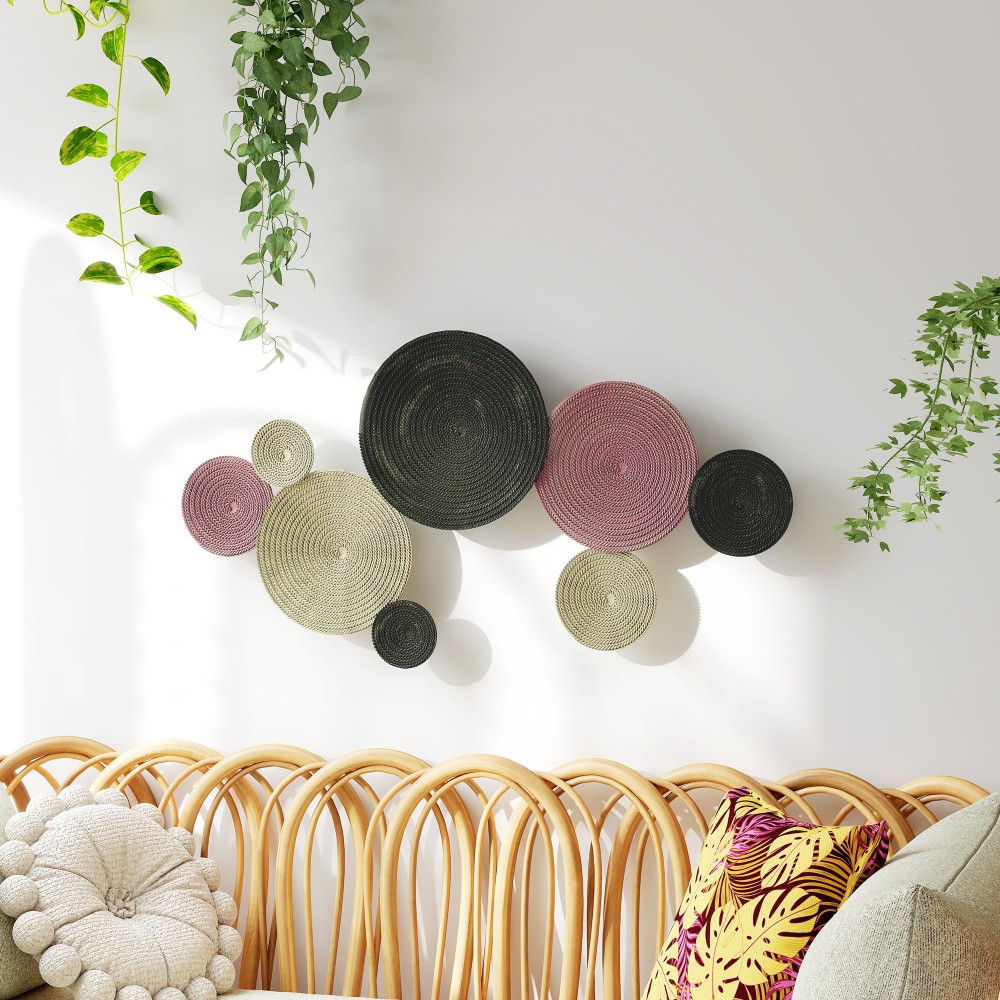 Σετ Διακόσμησης Τοίχων Design Disc, 8 Μεταλλικοί Δίσκοι, Ευέλικτο, Πολύχρωμο