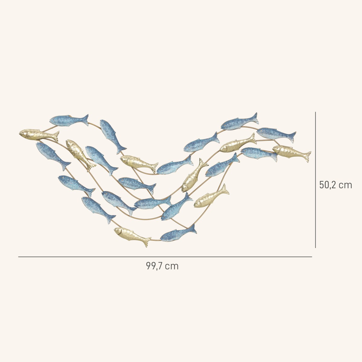 Μεταλλικός τοίχος Fish Design Ανθεκτικό στη σκουριά Μοντέρνο στυλ Κομψό γαλάζιο