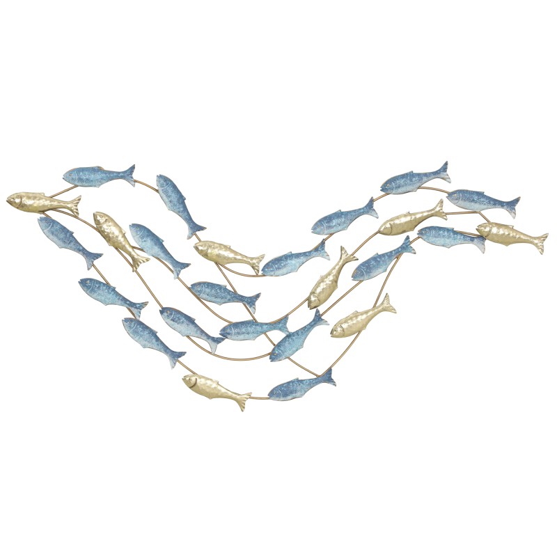 Μεταλλικός τοίχος Fish Design Ανθεκτικό στη σκουριά Μοντέρνο στυλ Κομψό γαλάζιο
