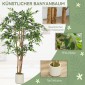Τεχνητό δέντρο Banyan Τεχνητό φυτό με κορμό από μασίφ ξύλο σε γλάστρα για σαλόνι Υπνοδωμάτιο Γραφείο 65 x 65 x 150 cm Πράσινο