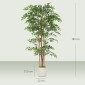Τεχνητό φυτό Banyan Tree με κορμό από μασίφ ξύλο σε γλάστρα για σαλόνι Υπνοδωμάτιο Γραφείο 75 x 75 x 180 cm Πράσινο
