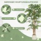 Τεχνητό φυτό Banyan Tree με κορμό από μασίφ ξύλο σε γλάστρα για σαλόνι Υπνοδωμάτιο Γραφείο 75 x 75 x 180 cm Πράσινο