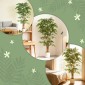 Τεχνητό φυτό Banyan Tree με κορμό από μασίφ ξύλο σε γλάστρα για σαλόνι Υπνοδωμάτιο Γραφείο 75 x 75 x 180 cm Πράσινο