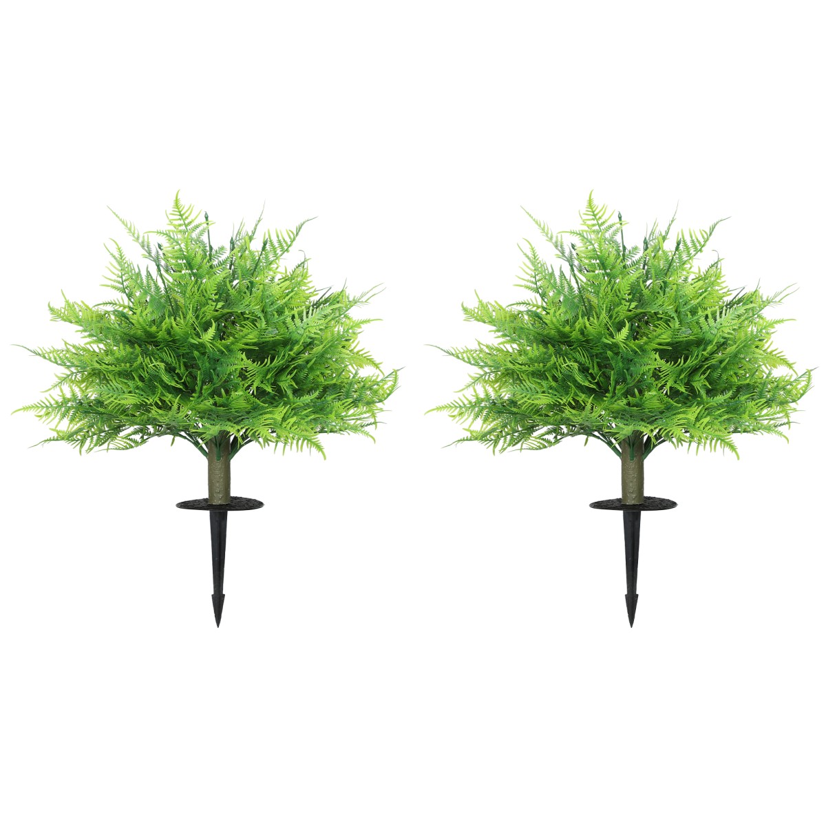 Τεχνητά φυτά τεχνητά Boston Fern Bushes ανθεκτικά στην υπεριώδη ακτινοβολία Τεχνητά φυτά με πασσάλους Σετ 2 60 cm για βεράντα στον κήπο