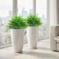 Τεχνητά φυτά τεχνητά Boston Fern Bushes ανθεκτικά στην υπεριώδη ακτινοβολία Τεχνητά φυτά με πασσάλους Σετ 2 60 cm για βεράντα στον κήπο