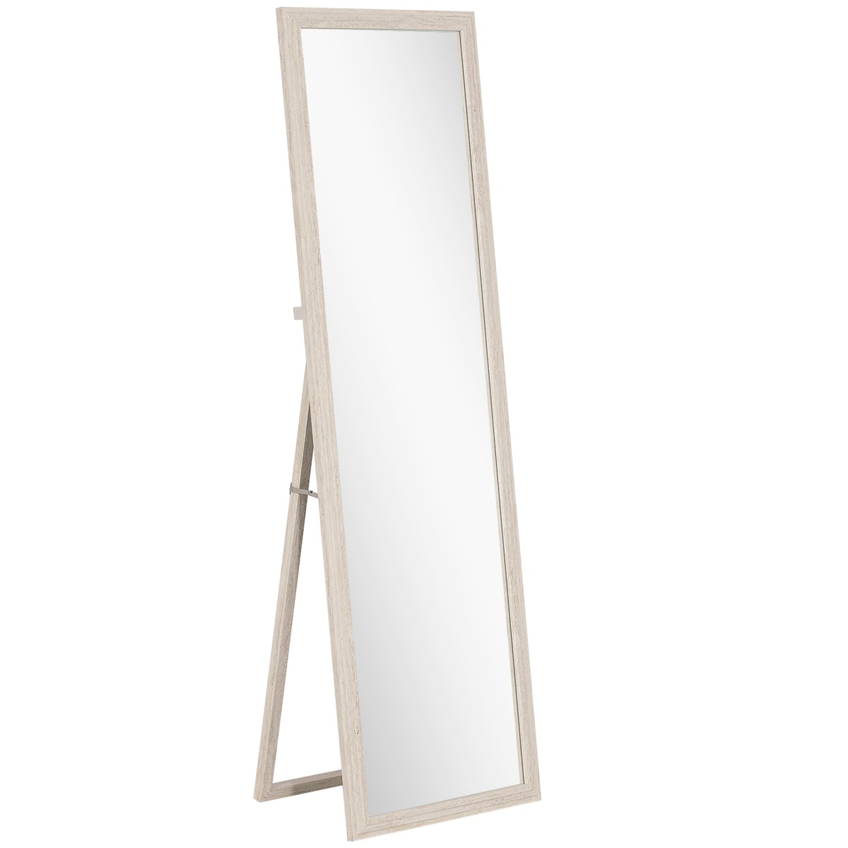 Ολόσωμος καθρέφτης 160 x 50 cm, ευέλικτο, ορθογώνιο σχέδιο με πλαίσιο, λευκό