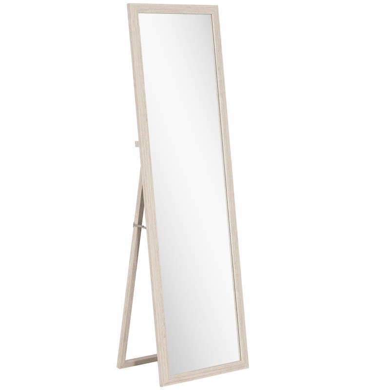 Ολόσωμος καθρέφτης 160 x 50 cm, ευέλικτο, ορθογώνιο σχέδιο με πλαίσιο, λευκό