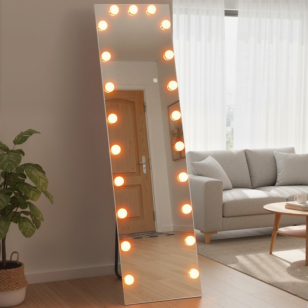 Ολόσωμος καθρέφτης 150x40 cm όρθιος καθρέφτης RGB-LED με 21 λαμπτήρες 7 φωτεινά χρώματα διακόπτης αφής λειτουργία μνήμης