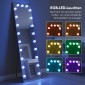 Ολόσωμος καθρέφτης 150x40 cm όρθιος καθρέφτης RGB-LED με 21 λαμπτήρες 7 φωτεινά χρώματα διακόπτης αφής λειτουργία μνήμης