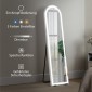 Ολόσωμος καθρέφτης με φώτα LED, 150 x 40 cm, σε σχήμα τόξου, με δυνατότητα ρύθμισης ρύθμισης, 3 χρώματα φωτός, ανεξάρτητος ή επιτοίχιος, λευκό