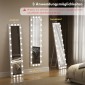 Ολόσωμος καθρέφτης 150x40 cm Καθρέφτης LED με 24 λαμπτήρες 3 ανοιχτόχρωμα, ελεύθερος ή με κλίση λευκό