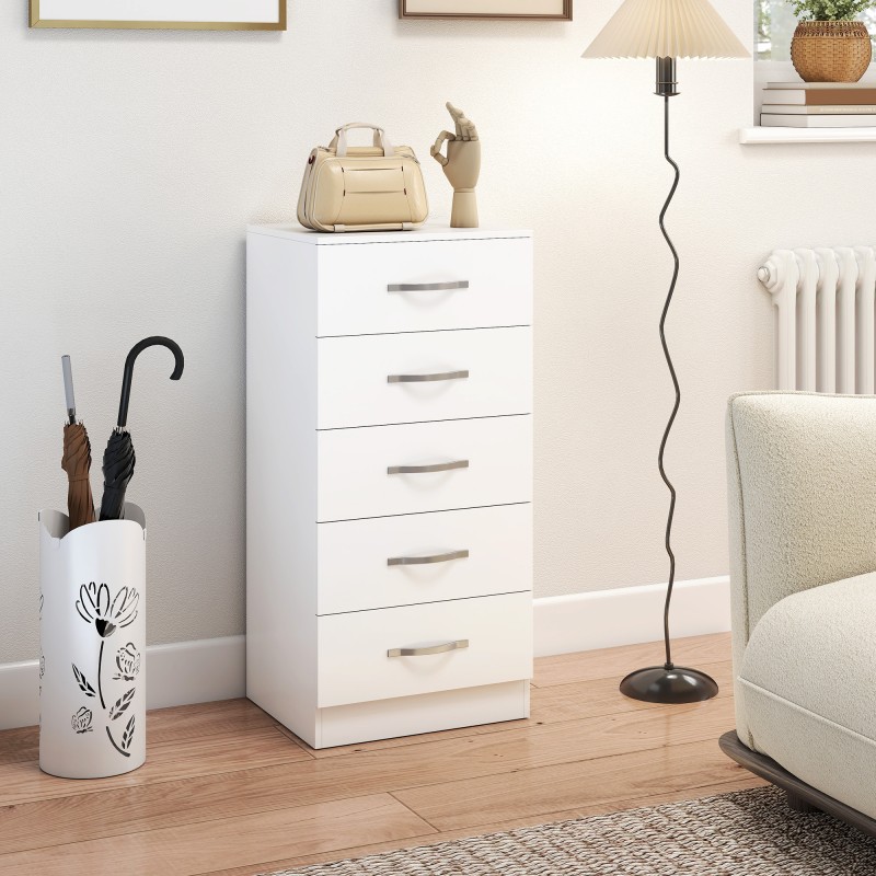 5 Συρταριέρα Συρταριέρα για Ρούχα και Σκεύη Νοβιοσανίδα Λευκό