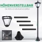 Ηλιακό φανάρι κήπου LED 30 lumen ηλιακό φωτιστικό γείωσης 120 cm μαύρο