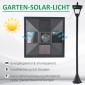 Ηλιακό φανάρι κήπου LED 30 lumen ηλιακό φωτιστικό γείωσης 120 cm μαύρο