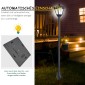 Ηλιακό φανάρι κήπου LED 30 lumen ηλιακό φωτιστικό γείωσης 120 cm μαύρο