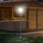Ηλιακό φανάρι κήπου LED, φωτιστικό δαπέδου από ανοξείδωτο ατσάλι Φωτιστικό κήπου 160 cm ύψος Φανάρι εξωτερικού χώρου IP44, ηλιακό φωτιστικό με αισθητήρα φωτός 30 lumen ακίδα εδάφους, φωτιστικό κήπου για μπαλκόνι κήπου μαύρο