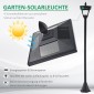 Ηλιακό φανάρι κήπου LED, φωτιστικό δαπέδου από ανοξείδωτο ατσάλι Φωτιστικό κήπου 160 cm ύψος Φανάρι εξωτερικού χώρου IP44, ηλιακό φωτιστικό με αισθητήρα φωτός 30 lumen ακίδα εδάφους, φωτιστικό κήπου για μπαλκόνι κήπου μαύρο