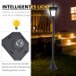 Ηλιακό φανάρι κήπου LED, φωτιστικό δαπέδου από ανοξείδωτο ατσάλι Φωτιστικό κήπου 160 cm ύψος Φανάρι εξωτερικού χώρου IP44, ηλιακό φωτιστικό με αισθητήρα φωτός 30 lumen ακίδα εδάφους, φωτιστικό κήπου για μπαλκόνι κήπου μαύρο